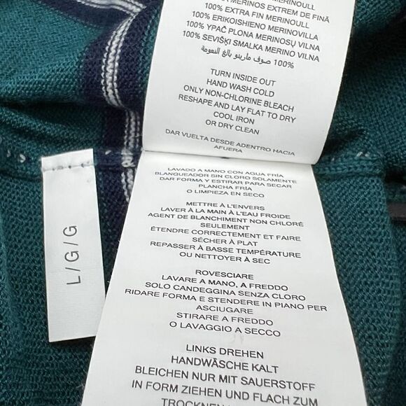 New Michael Kors Men US L Green Sweatshirt Striped Crew Neck Pullover  $128 - Picture 8 of 8